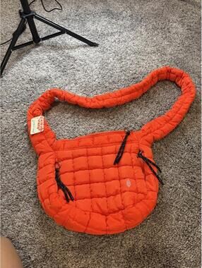 Kipling Orange Quilted Crossbody Bag